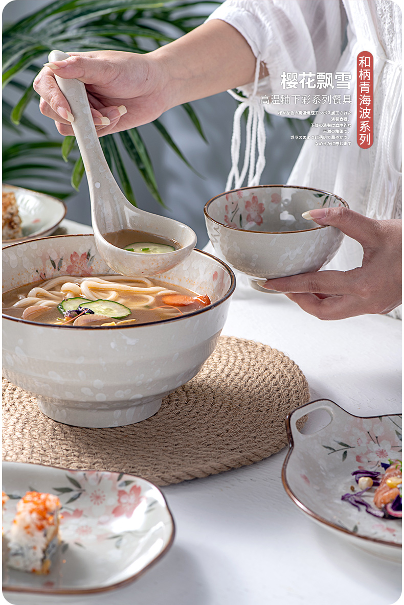 The use of a single Japanese 0 ceramic tableware, the lovely students creative move big eat soup dishes suit household