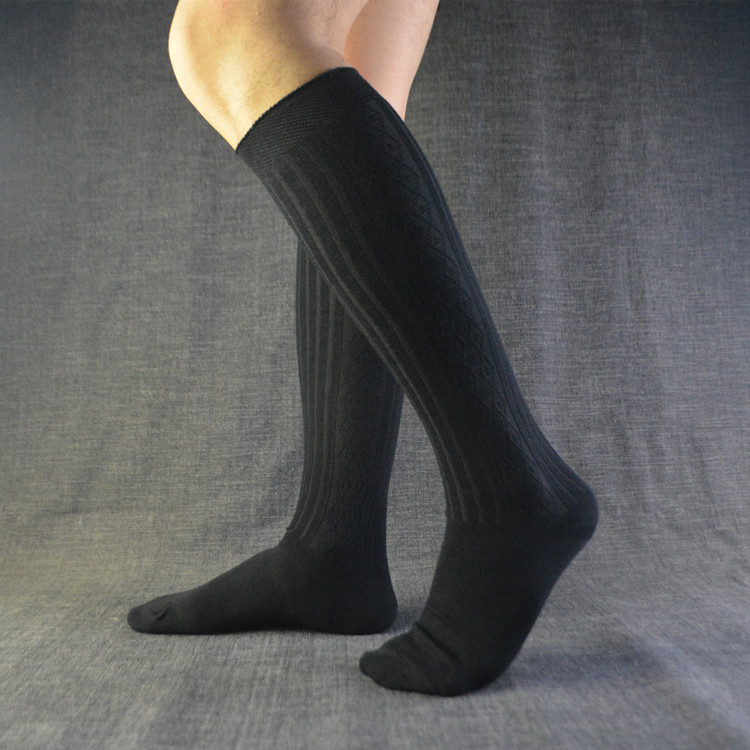 Vớ nam vớ cotton cho nam Mùa đông Cotton kinh doanh Vớ nam vớ cotton dày Twist đen Stockings tất lót lông