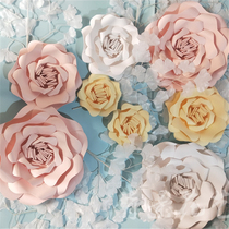 Paper flower decoration wedding large-scale event three-dimensional flower finished hand simulation paper art flower wall window background wall