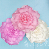Crepe paper flower wedding large paper flower festival decoration window background wall decoration mall crepe paper Rose