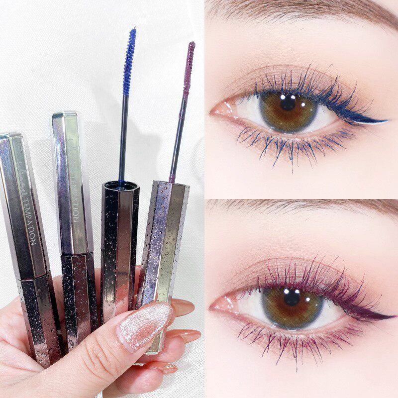 French orchid color mascara waterproof slender, long, curly, thick, not smudged, blue-brown, long-lasting, long-lasting makeup