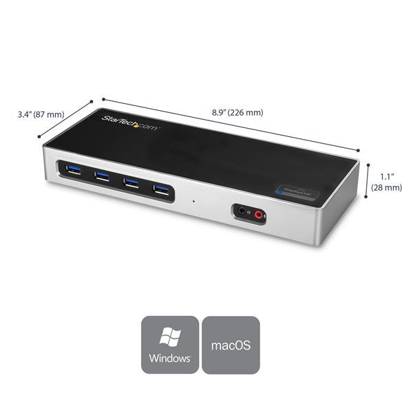 Dk30A2Dh Displaylink Docking Station MacBook Air Dual-Screen Display with Different Displays 4K60Hz 6 Usb3.0