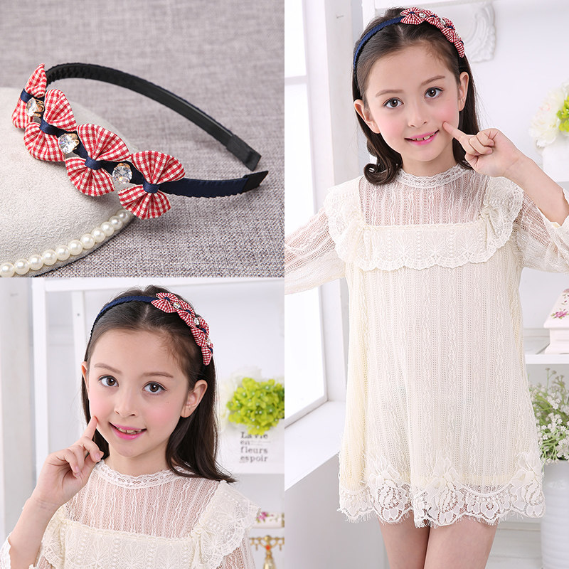 South Korea imported children's big girl hair hoop Korean version of simple bow baby hair hoop student hair card with teeth