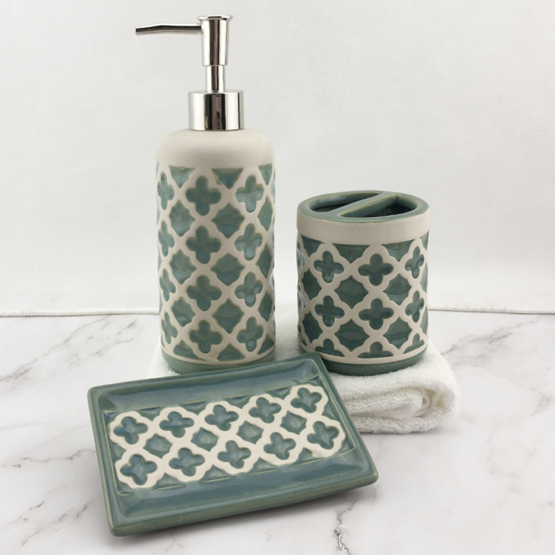 Large-Capacity Ceramic Hand Sanitizer Bottle with Press Dispenser, Bathroom Set, Export Geometric Texture Handmade Embossed Soap Dish Large-Capacity Ceramic Hand Sanitizer Bottle with Press Dispenser, Bathroom Set, Export Geometric Texture Handmade Embossed Soap Dish