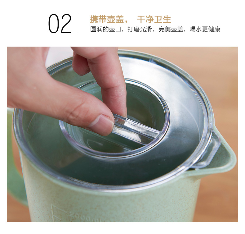 Lúa mì Bắc Âu nhựa nhựa bình hộ gia đình công suất lớn đặt nước trắng mở nhiệt độ cao ấm nước lạnh cốc nước - Tách bình ủ cháo lock&lock