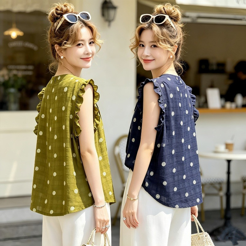 Sleeveless Shirt for Women, New Summer Style with Bow Tie Design, Unique Loose Fit, Slimming, Elegant, Versatile, Stylish Top