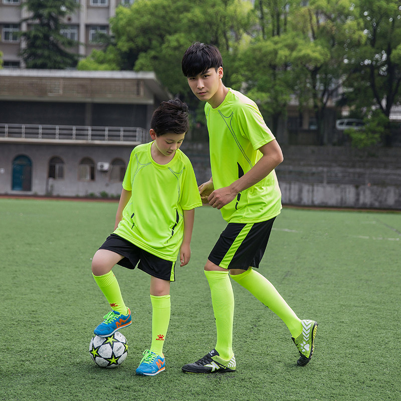 Children's football clothes suit men and women short sleeves football clothes DIY ordering student competition clothes speed dry breathable fabric-Taobao