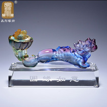 Ancient Law Glazed Craft Handicraft Ruyi Wedding Gift Custom Lettering of Lettering Home Adornment Manufacturer Direct