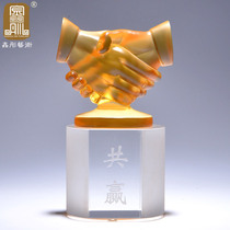 Manufacturer customized lettering print LOGO company business enterprise business activities gift ancient method glazed pendulum piece handicraft