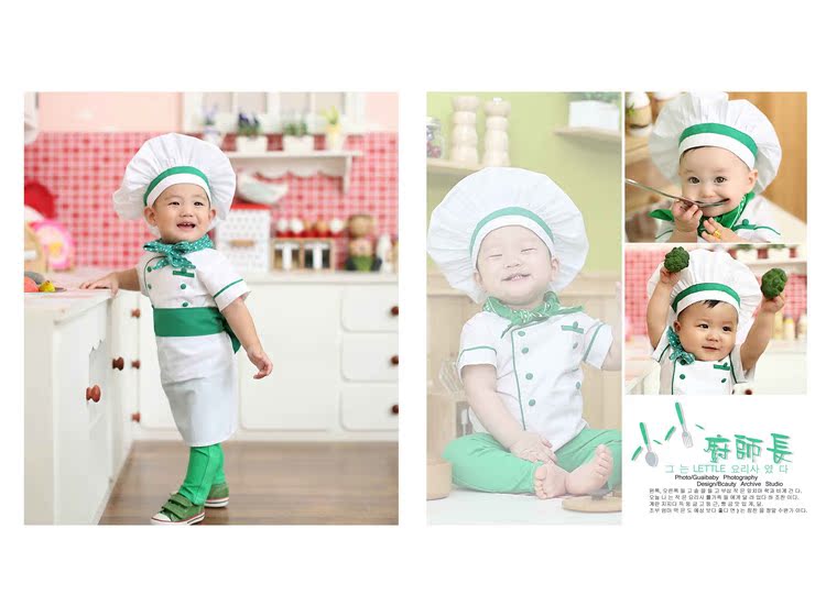 Mẫu giáo nhỏ đầu bếp trang phục nhập vai chuyên nghiệp trang phục phụ huynh-trẻ em trẻ em chụp ảnh hiệu suất quần áo phù hợp với đầu bếp shop quan ao tre em