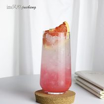 ins nets red glass cups cold drinks cups chic drinks cups soda cups Bubble Wine Cups Iced Coffee Cups 470ml