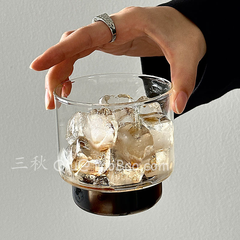 Sanq Retro High-Temperature Resistant Stackable Cold Brew Cup Glass Cup Water Cup Latte Coffee Cup Cold Drink Cup Juice Cup