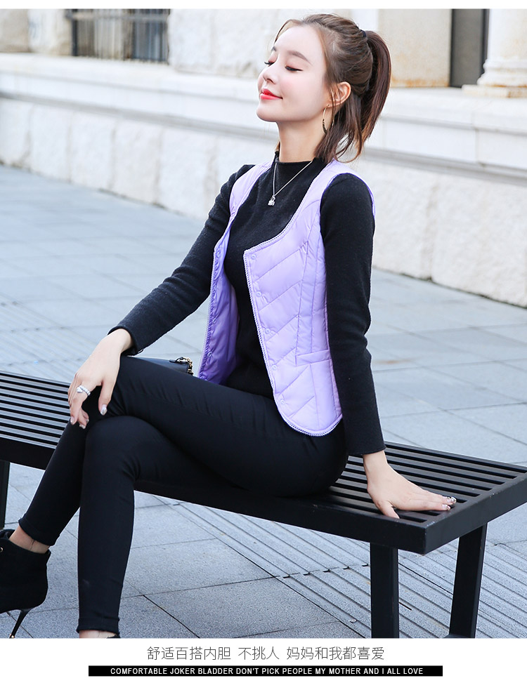Mùa thu và mùa đông mới của phụ nữ Hàn Quốc nhẹ mặc vest xuống phần ngắn của phụ nữ là mỏng và ấm áo vest mỏng xuống bộ vest nữ