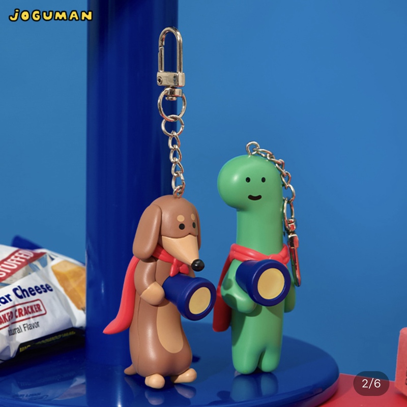 Korean Joguman Studio Green Dinosaur Hero Series Flashlight Keychain Pendant Bag Decoration
