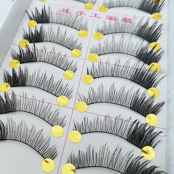 Automatic Batch Bay Pure Artisanal Fake Eyelash Eyetail Lengthened Thick upper eyelash F45 cotton thread stalk 10 pairs