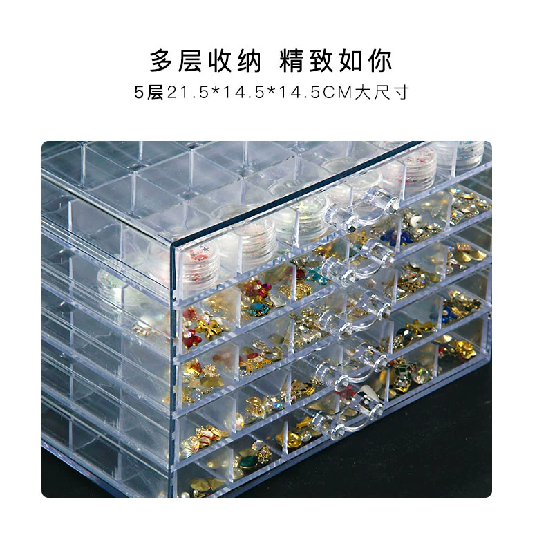 Nail Art Diamond Storage Box Storage Ngăn kéo cao cấp Dung tích lớn Hộp khoan Nail Shop Công cụ lưu trữ đặc biệt - Công cụ Nail