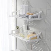 Perforated Bathroom Plastic Shelve Plastic Shelve Kitchen Wall-mounted Seasoning Holder Toilet toilet towel suction cup holder