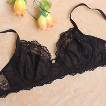 Europe and the United States foreign trade tail single underwear Female sense ultra-thin cup without sponge Large chest show small transparent lace gathered with steel rings