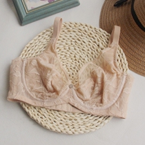 Ultra-thin bra big chest small soft rim full cup lace transparent underwear sexy sub-breast anti-sagging bra