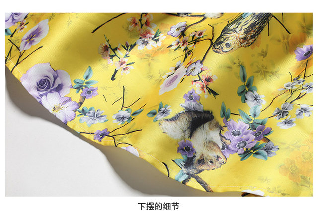 2022 new summer style A-line women's dresses suitable for large hips, temperament, slimming, printed puffy skirt