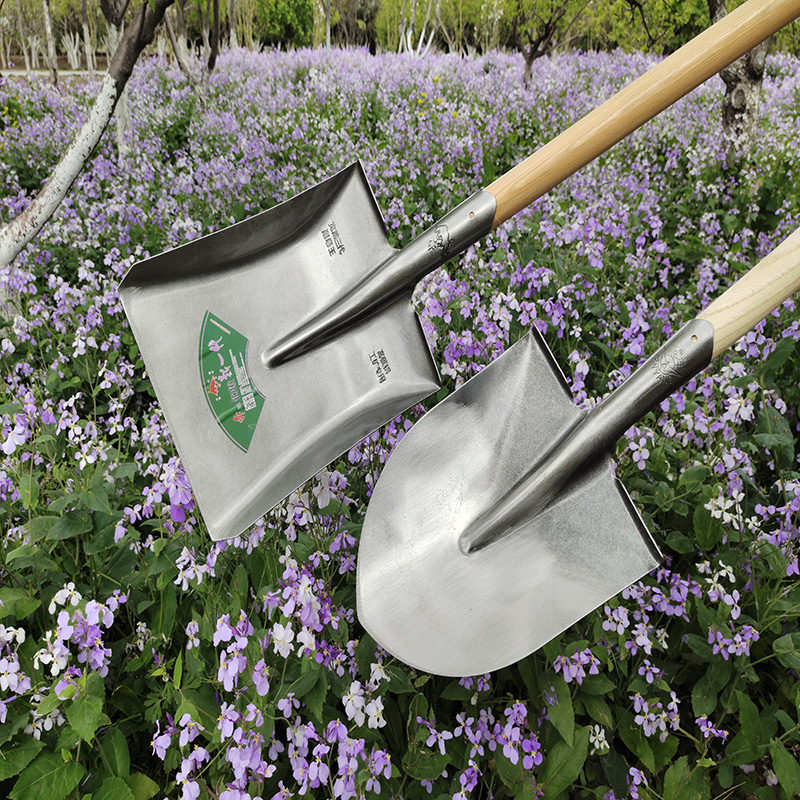 Agricultural shovel high carbon steel handle pointed square shovel all steel digging shovel household vegetable gardening tool manganese steel shovel