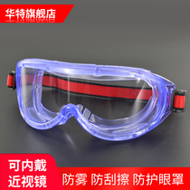 Transparent protective eye mask chemical dustproof and wind-proof sand laboratory splash-proof multifunctional adjustable protective equipment