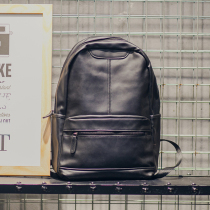 2020 Korean version of Tidal Wave Style Male Backpack Leisure Travel Double Shoulder Bag Fashion Trends Student Campus 100 lap Pu leather bag