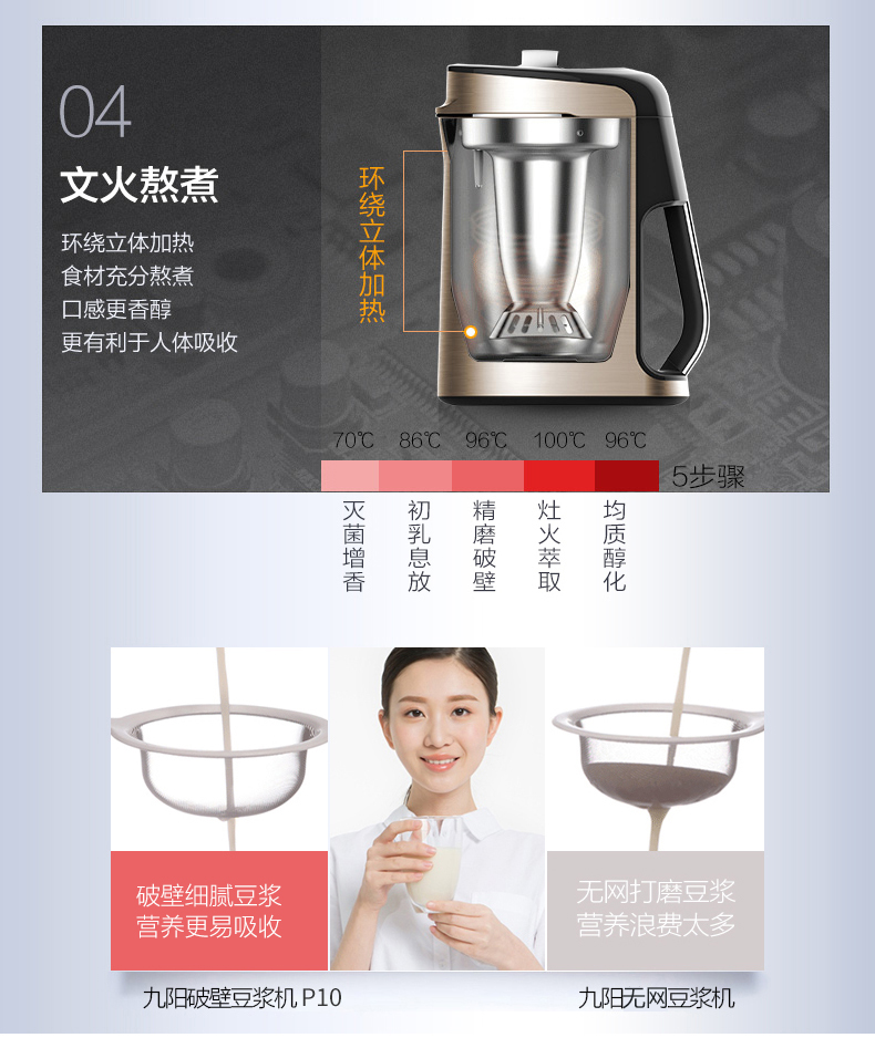 Joyoung / 阳 DJ13R-P10 mới máy làm sữa đậu nành tự động đặt phòng thông minh máy làm sữa đậu nành thông minh máy xay unie