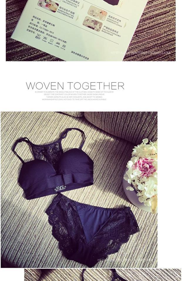 Nhật ký cá nhân ren treo cổ tạp dề bar Muff sexy backless không có vòng thép siêu mỏng áo ngực đặt đồ lót ao lot