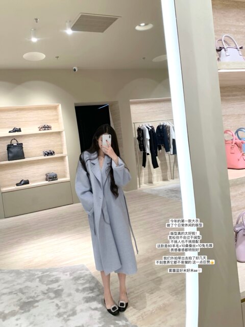 POET WONG【女神大衣】现货速发 质感高克重羊毛双面呢大衣外套厚