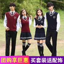 School uniform set Japanese junior high school students Senior high school students British academic style campus Korean chorus performance uniform class uniform