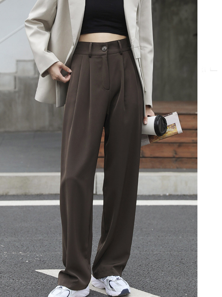 2021 Early autumn new meat Meat Bye-bye Pants Woman Loose slim fit large size Fat mm High waist pituitary casual Western dress pants