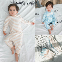 Baby underwear suit male 0-1-3 years old 2 baby warm clothes autumn new pure cotton childrens autumn clothes autumn pants tide full