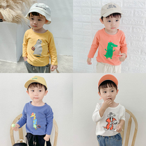 Baby T-shirt 2021 spring new cartoon boys long sleeve shirt baby base shirt childrens clothes tide children