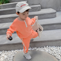 Childrens suit 2021 Spring and Autumn new casual boy foreign style two-piece baby handsome Sportswear children tide