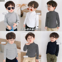 Boys T-shirt 2021 Spring Autumn new solid color striped baby base shirt baby Foreign style top children long sleeve