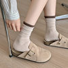 Japanese retro color-blocked striped student mid-calf socks