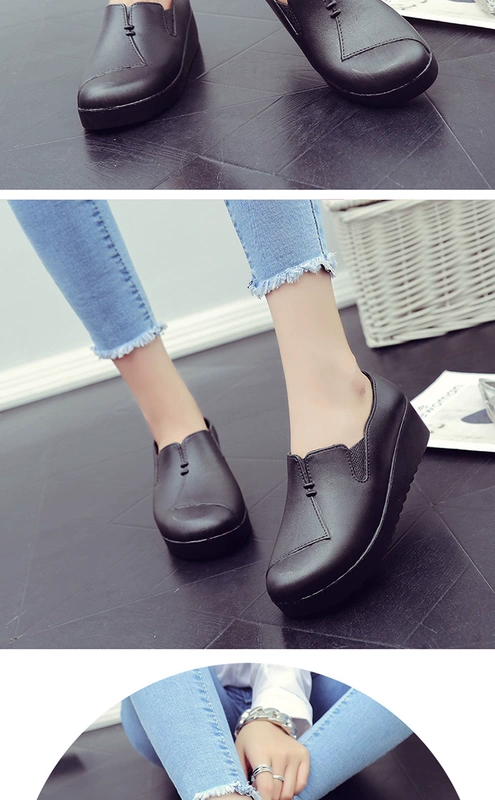 Giày cao gót nông mưa cho nữ thời trang giày người lớn giày đi mưa ống ngắn chống trượt giúp giày y tá nhà bếp giày không thấm nước