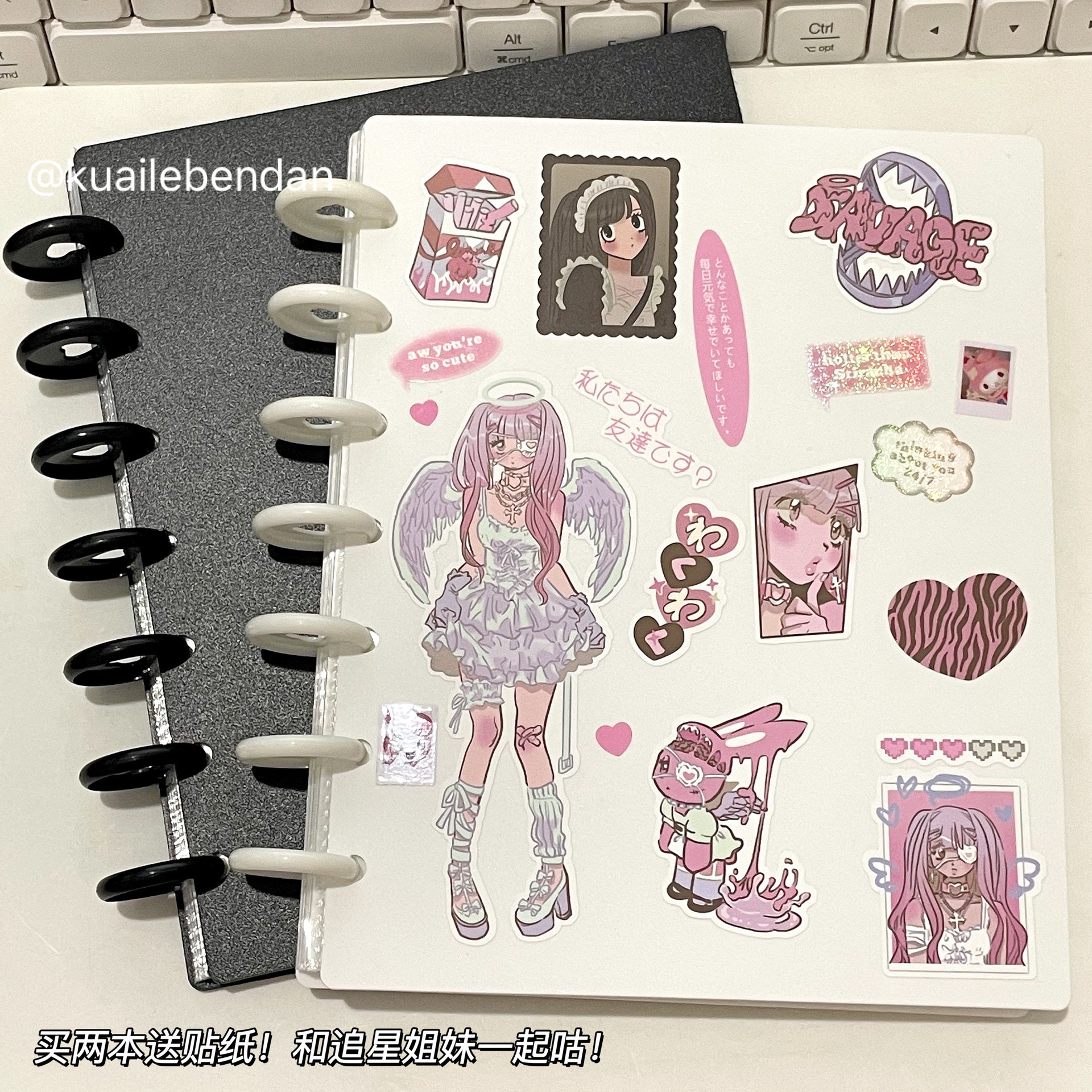 Happy idiot chasing stars with the same four-grid mushroom hole card album loose-leaf 3-inch small card storage album transparent inner page