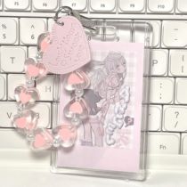 Happy Stupid Transparent Acrylic Hard Card Sleeve Slide Double Card Love Keychain Small Card Bus Card Access Control Induction