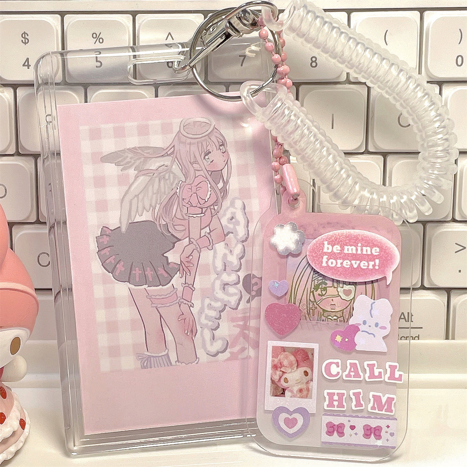 Happy idiot self-made mobile phone goo plate pendant transparent acrylic card set star chasing small card campus card girlfriend gift