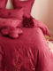 Romantic wedding cotton bed sheet four-piece set 100S wedding embroidery quilt cover bedding wedding bed sheet red gold