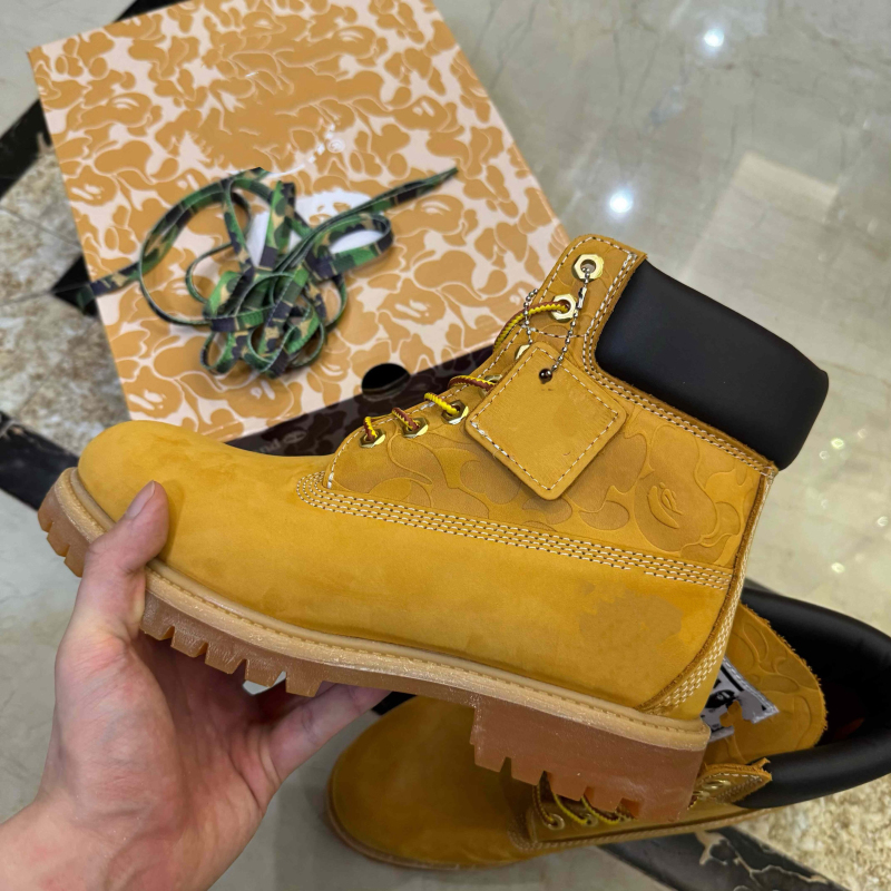 Big Yellow Boots Ape Head Waterproof First-Layer Cowhide Co-Branded 10061 Unisex Couple Indestructible Martin Camouflage Workwear
