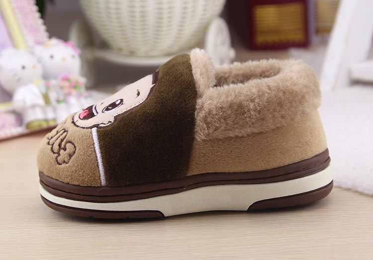 Pantoufles enfants en suède pour hiver - semelle caoutchouc - Ref 1004868 Image 26