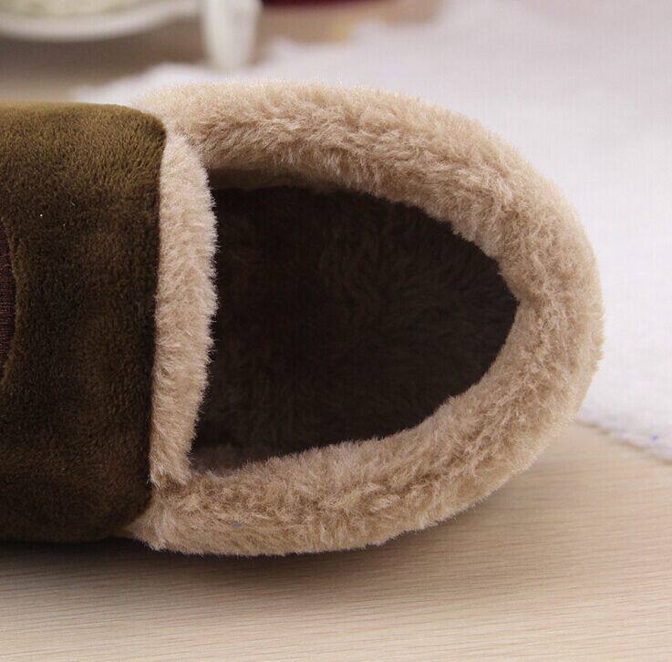 Pantoufles enfants en suède pour hiver - semelle caoutchouc - Ref 1004868 Image 36