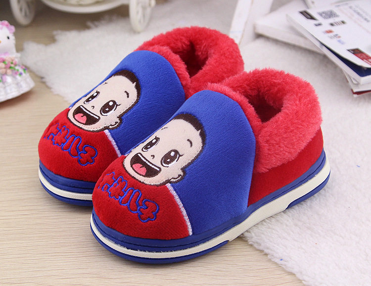 Pantoufles enfants en suède pour hiver - semelle caoutchouc - Ref 1004868 Image 28