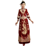 Брак, брачная пара драконов и платье Феникса xiuhe Service невеста