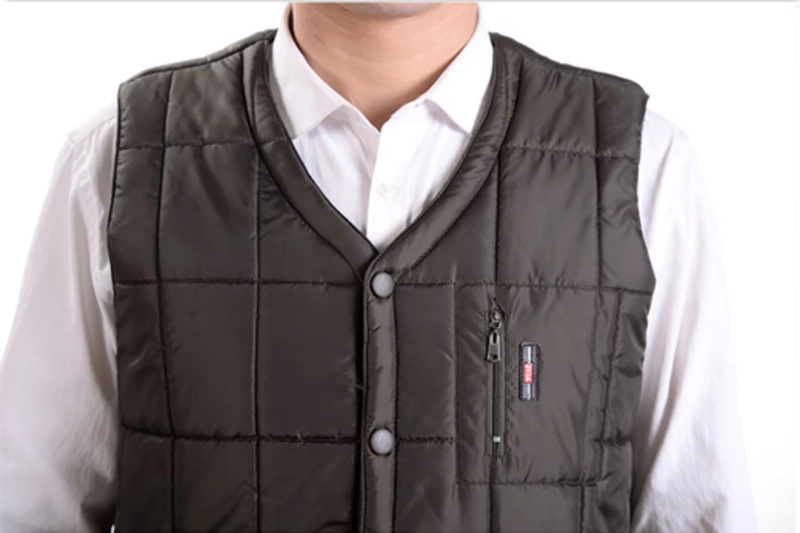 Vest mới trung niên cotton vest mùa thu và mùa đông ấm áp cotton vest nam kích thước lớn cotton vest nam vest nam áo ba lỗ tập gym nam