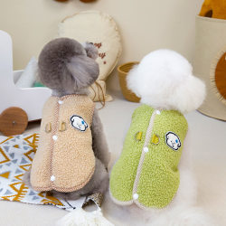 Dog Clothes Pet Clothing Cat Autumn and Winter New Warm Teddy Bichon 24 Back-Opening Fleece Vest