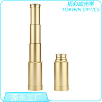 Single hole pirate pull telescopic portable miniature single tube copper pirate telescope HD high-power night vision Caribbean retro